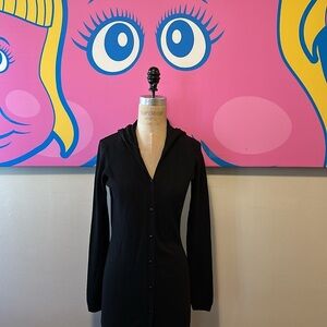 Rampage Long Black Knit Hooded Dress